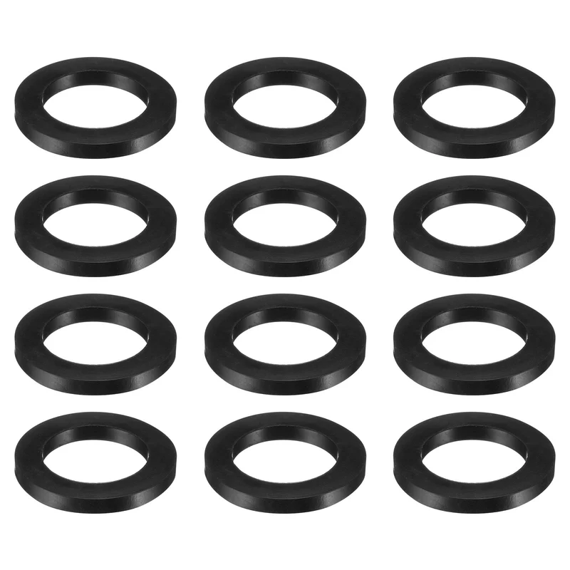 12 Pcs Nitrile Rubber Flat Washer DN40 2 5/32"OD X1 1/2"ID x 1/4"Thick, Black