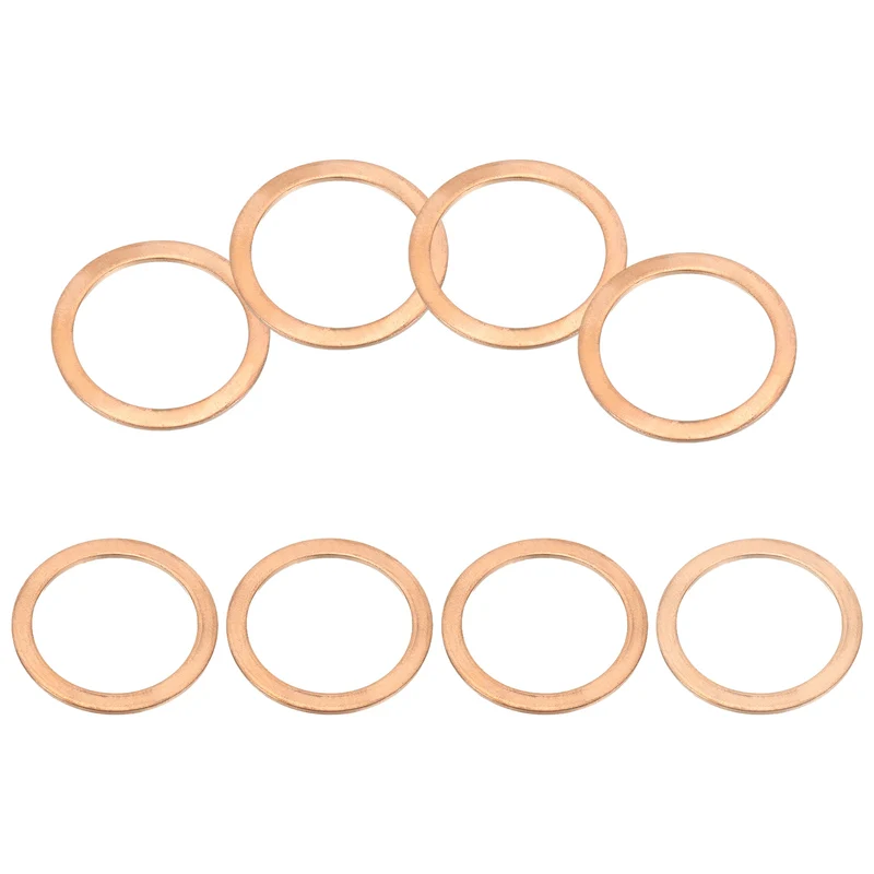 8Pcs M33 Copper Crush Washer Sealing Ring Gasket 33mm ID 40mm OD 1.5mm Thick