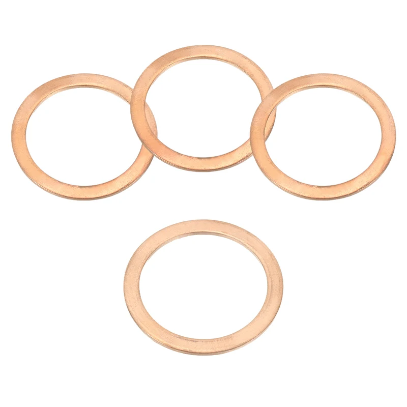 4Pcs M33 Copper Crush Washer Sealing Ring Gasket 33mm ID 40mm OD 1.5mm Thick