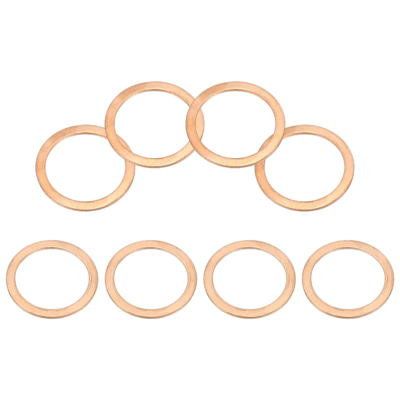 8Pcs M30 Copper Crush Washer Sealing Ring Gasket 30mm ID 38mm OD 1.5mm Thick