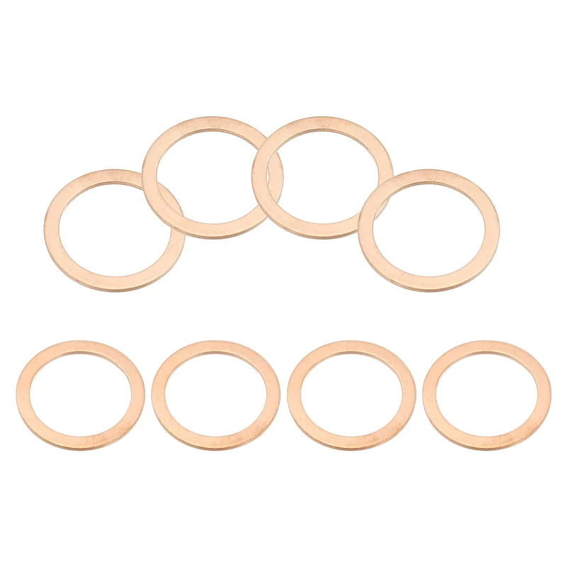8Pcs M27 Copper Crush Washer Sealing Ring Gasket 27mm ID 35mm OD 1.5mm Thick