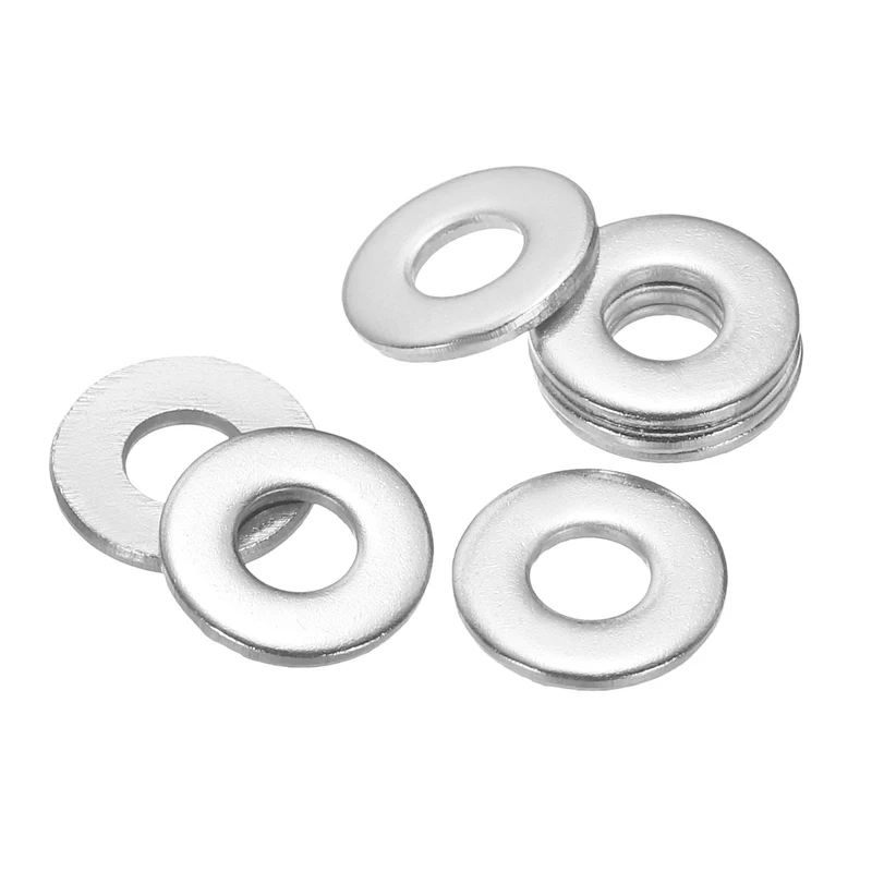 200Pcs #6 Stainless Steel SAE Flat Washers, 0.16" IDx0.37" ODx0.04" Thick