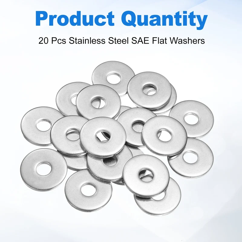20Pcs Fender Washers M8 304 Stainless Steel Flat Washer 28mm OD 3mm Thick