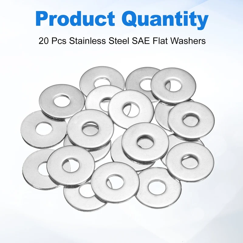 20Pcs Fender Washers M8 304 Stainless Steel Flat Washer 25mm OD 2mm Thick