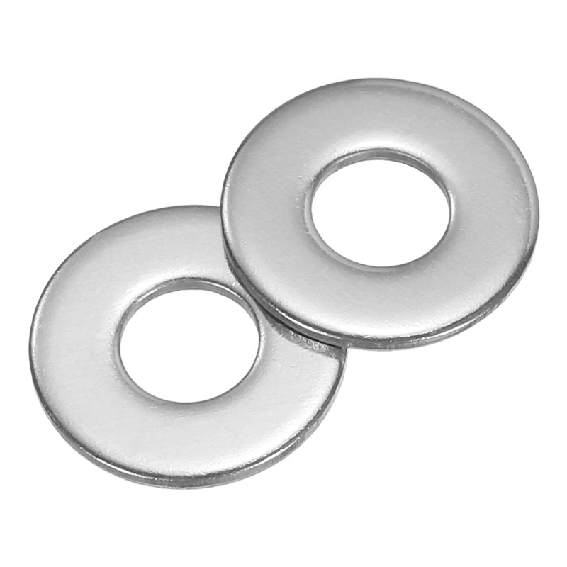 400 Pcs SAE 8# Flat Washer, 304 Stainless Steel Flat Washer Gasket, Silver