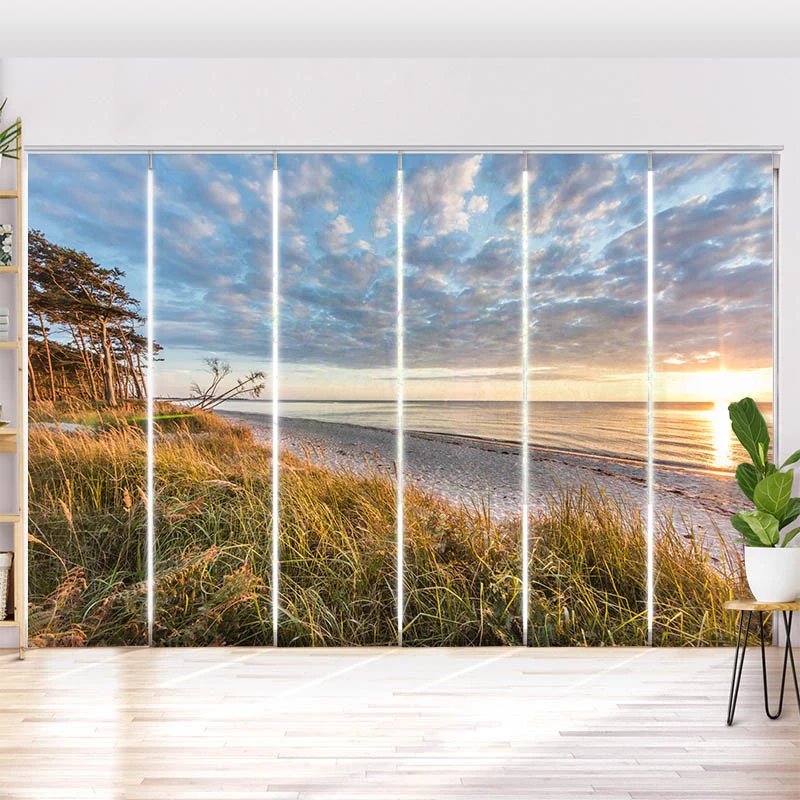 Schiebegardine Motiv "Sonnenuntergang am Meer"