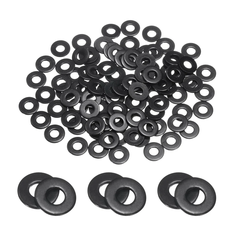 100 Pcs #6 Stainless Steel Flat Washers, 4mm ID x 9.4mm OD x 1mm Thick