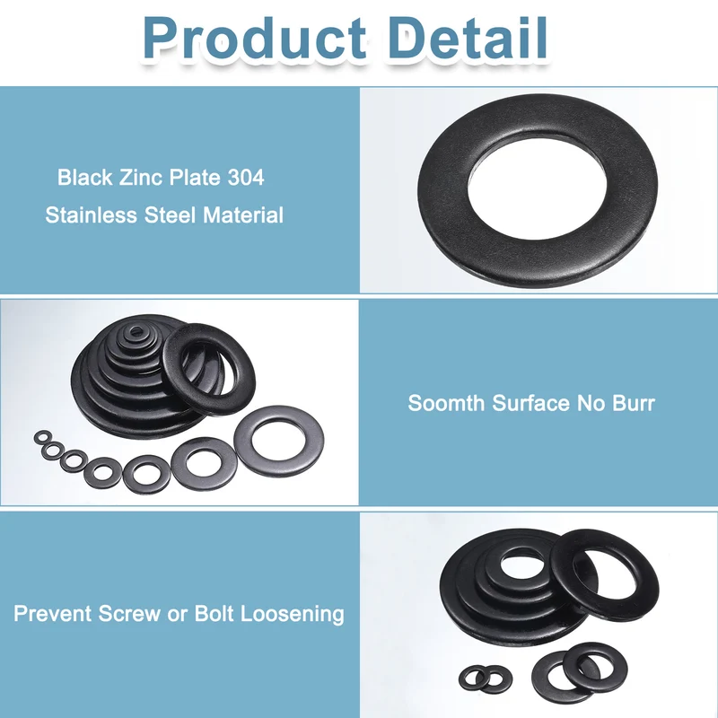 M36 Stainless Steel Flat Washers, 37mm ID x 66mm OD x 5mm Thick