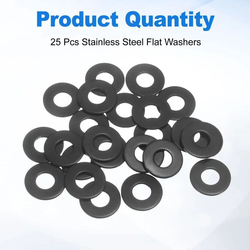 25Pcs M8 304 Stainless Steel Flat Washers ID 8mm OD 20mm Thick 2mm