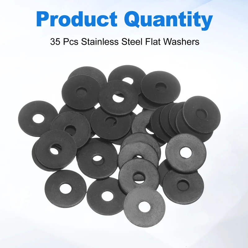 35Pcs M6 304 Stainless Steel Flat Washers ID 6mm OD 25mm Thick 1.5mm