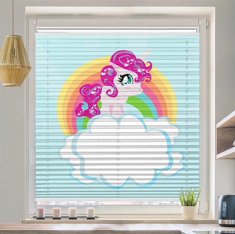 Plissee Motiv "Pony auf der Wolke"