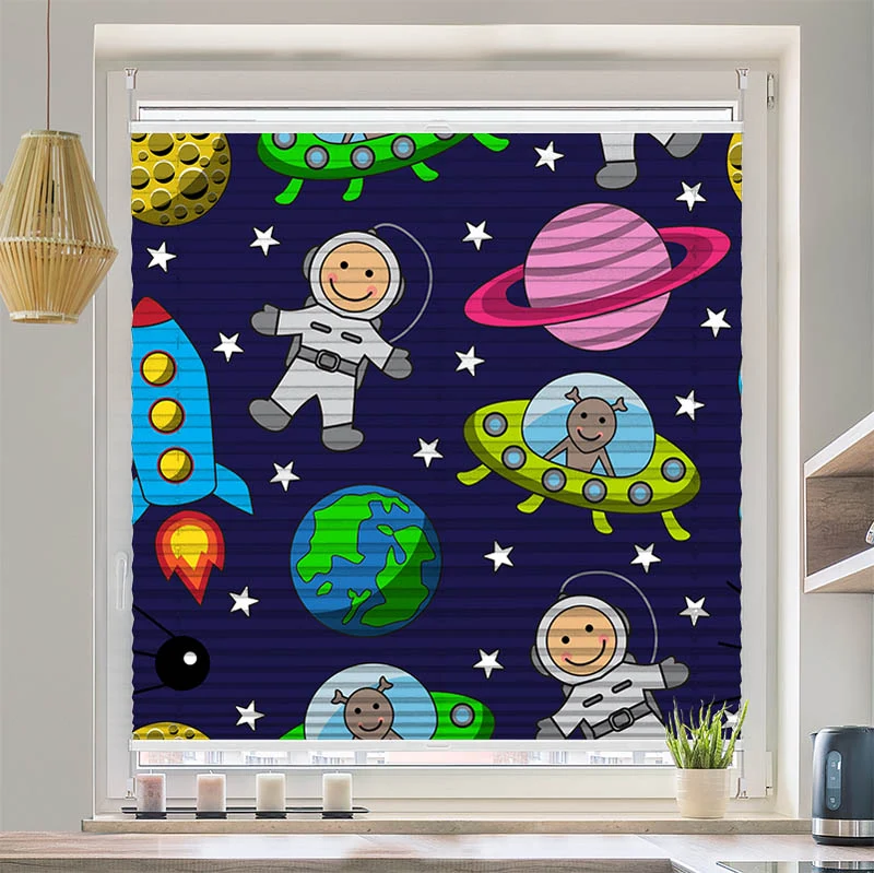 Plissee Motiv "Astronauten im Weltraum"