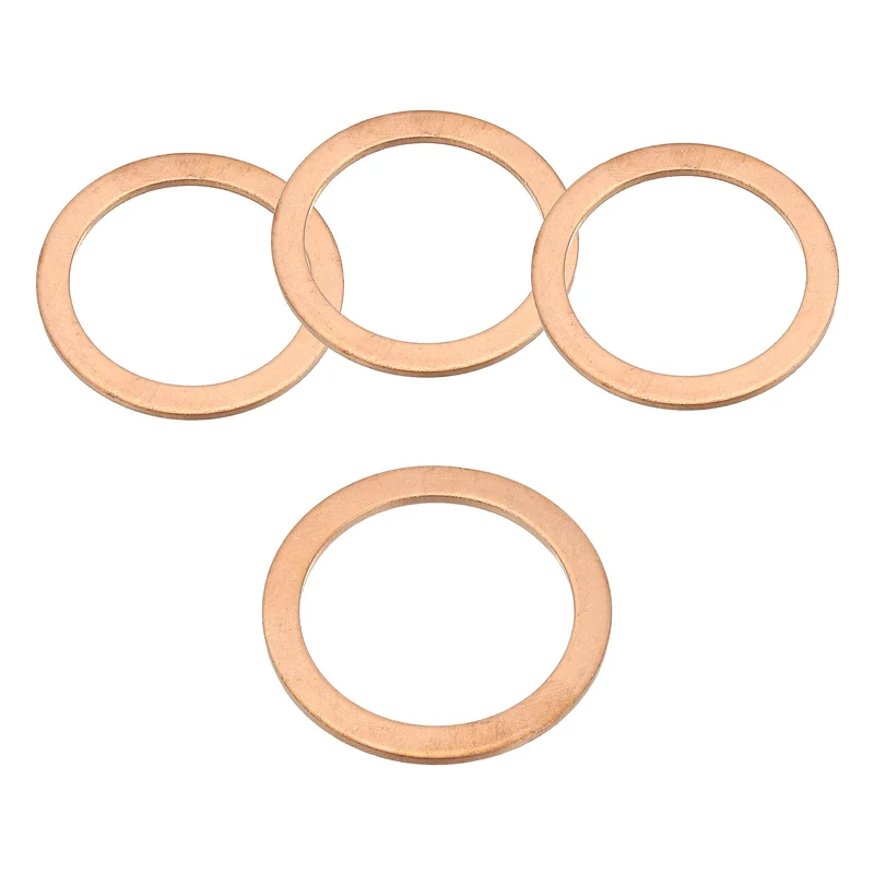 4Pcs M27 Copper Crush Washer Sealing Ring Gasket 27mm ID 35mm OD 1.5mm Thick