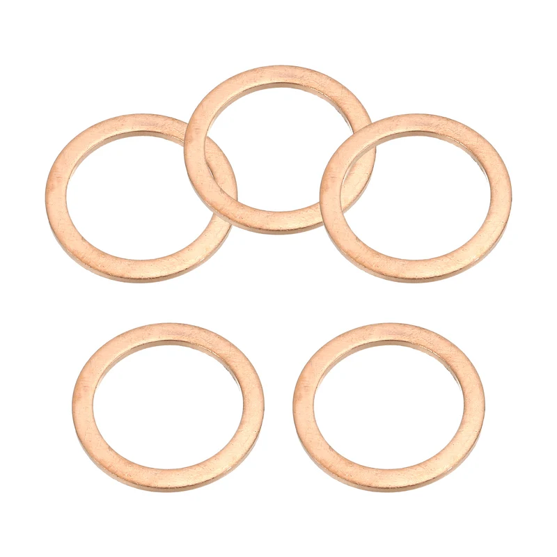 5Pcs M20 Copper Crush Washer Sealing Ring Gasket 20mm ID 26mm OD 1.5mm Thick