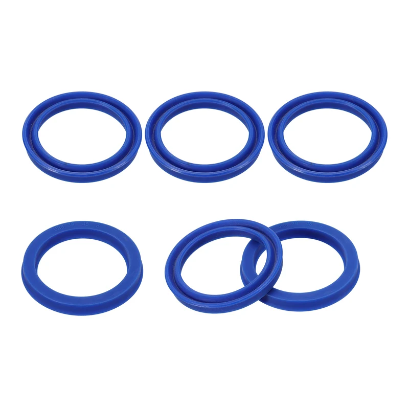 6 Pcs UHS Radial Shaft Seal 38mm ID x 48mm OD x 6mm W Metric TPU Oil Seal Blue
