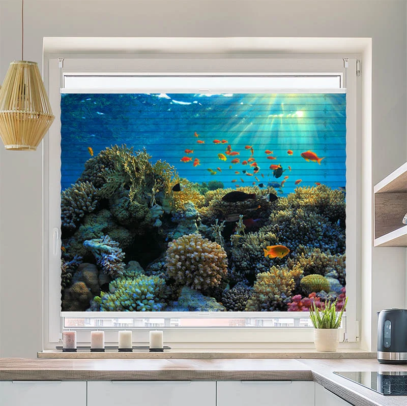 Plissee Motiv "Fische im Ozean"