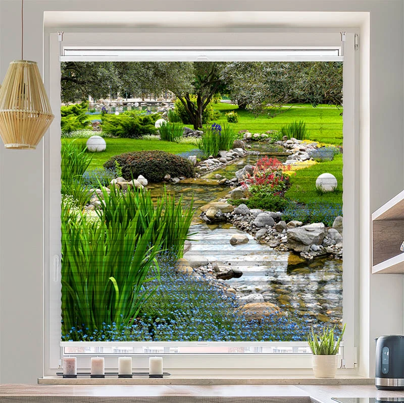 Plissee Motiv "Wunderschoener Garten"
