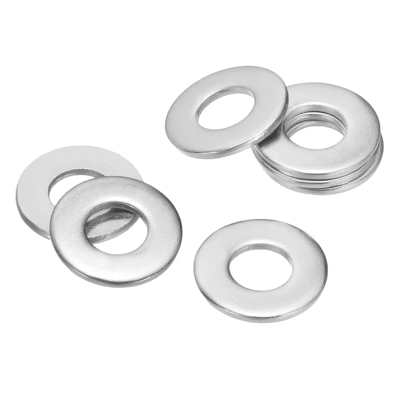 50Pcs 1/4" Stainless Steel SAE Flat Washers, 0.29" IDx0.62" ODx0.06" Thick