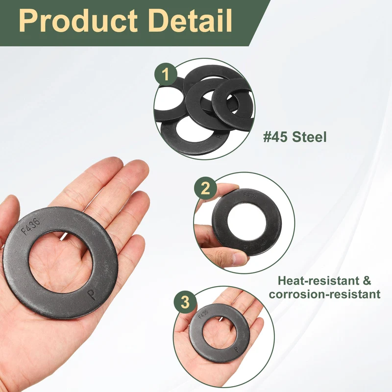 5Pcs 1-1/2" 45 Steel Flat Washers 75mm Outer Diameter Flat Washer)