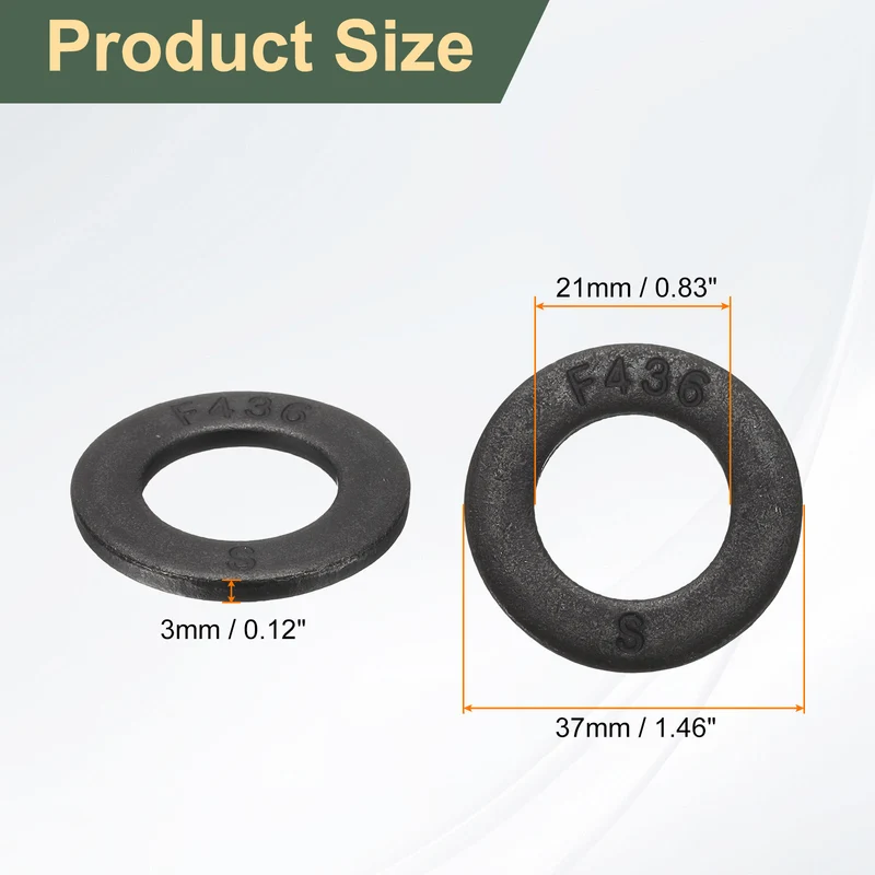 20 Pcs 3/4" 45 Steel Flat Washers, 37mm Outer Diameter Flat Washer