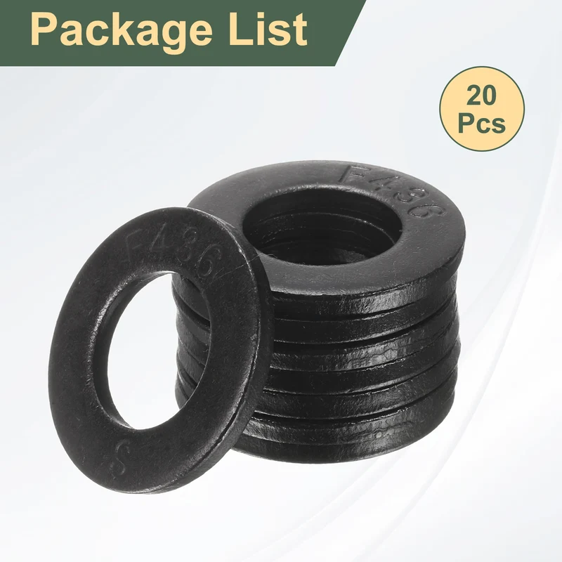 20 Pcs 5/8" 45 Steel Flat Washers, 32mm Outer Diameter Flat Washer