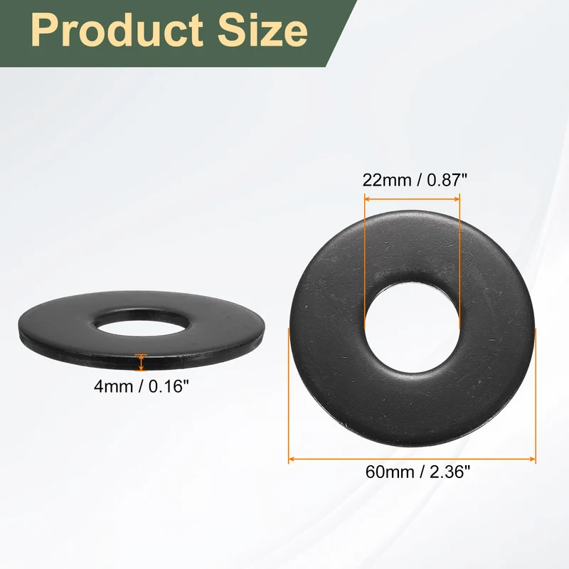 2 Pcs M20 Stainless Steel Flat Washer, 60mm Outer Diameter Flat Washer