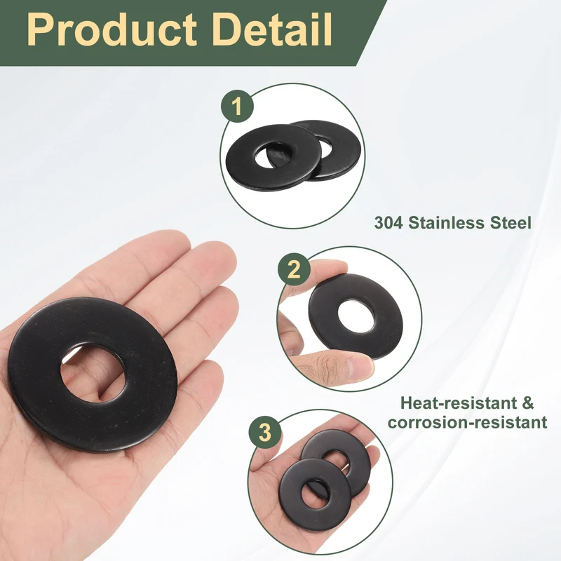 2 Pcs M20 Stainless Steel Flat Washer, 60mm Outer Diameter Flat Washer