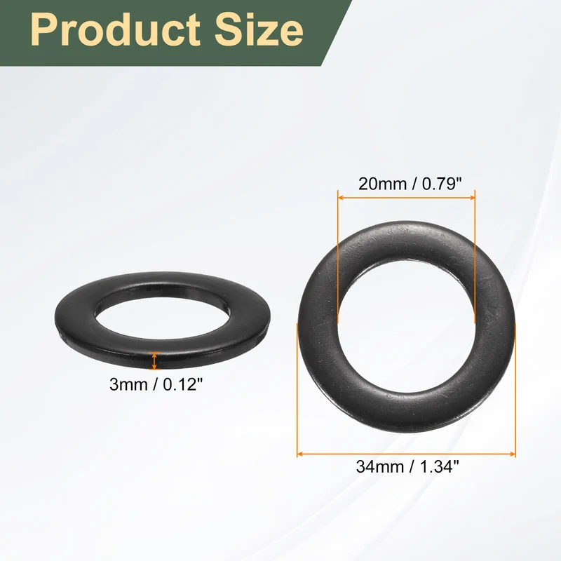 5 Pcs M20 Stainless Steel Flat Washer, 34mm Outer Diameter Flat Washer