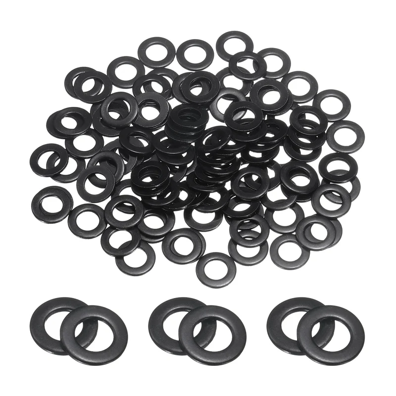100Pcs M5 Stainless Steel Flat Washers 5.4mm ID x 10mm OD x 1mm Thick