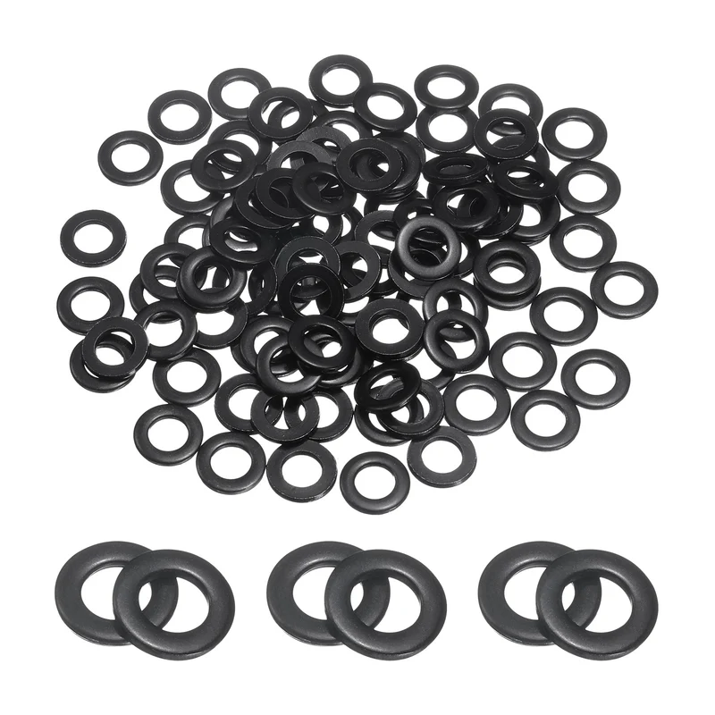 100 Pcs M6 Stainless Steel Flat Washers, 6mm ID x 12mm OD x 1.5mm Thick