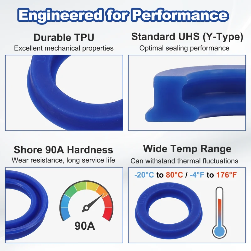 6 Pcs UHS Radial Shaft Seal 18mm ID x 26mm OD x 5mm W Metric TPU Oil Seal Blue