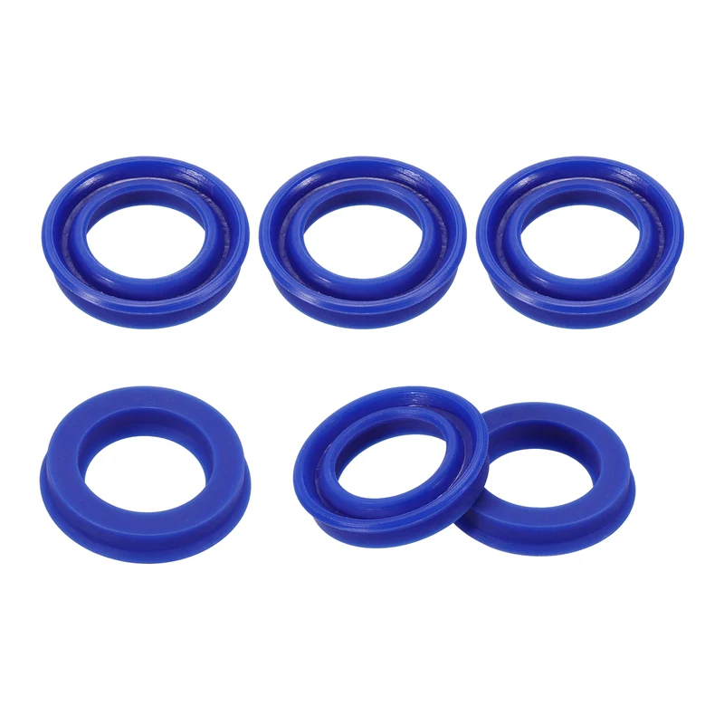 6 Pcs UHS Radial Shaft Seal 16mm ID x 24mm OD x 5mm W Metric TPU Oil Seal Blue