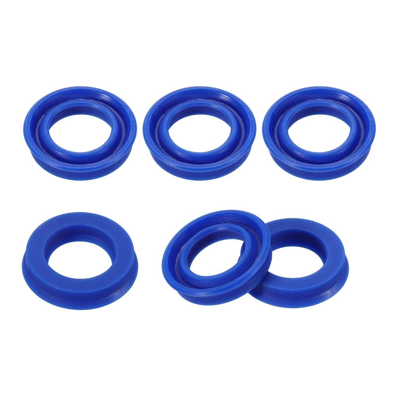 6 Pcs UHS Radial Shaft Seal 14mm ID x 22mm OD x 5mm W Metric TPU Oil Seal Blue