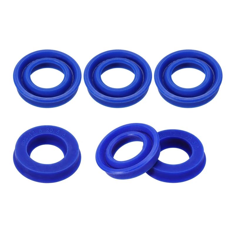 6 Pcs UHS Radial Shaft Seal 12.5mm ID x 20.5mm OD x 5mm W TPU Oil Seal Blue