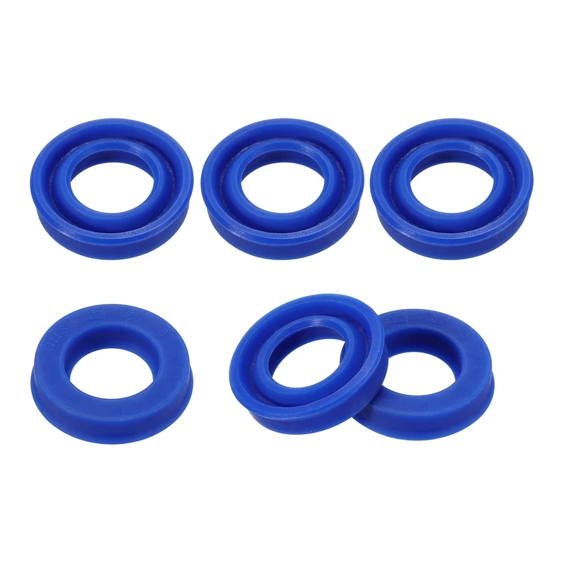 6 Pcs UHS Radial Shaft Seal 12mm ID x 20mm OD x 5mm W Metric TPU Oil Seal Blue