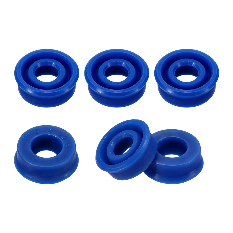 6 Pcs UHS Radial Shaft Seal 6mm ID x 12mm OD x 5mm W Metric TPU Oil Seal Blue