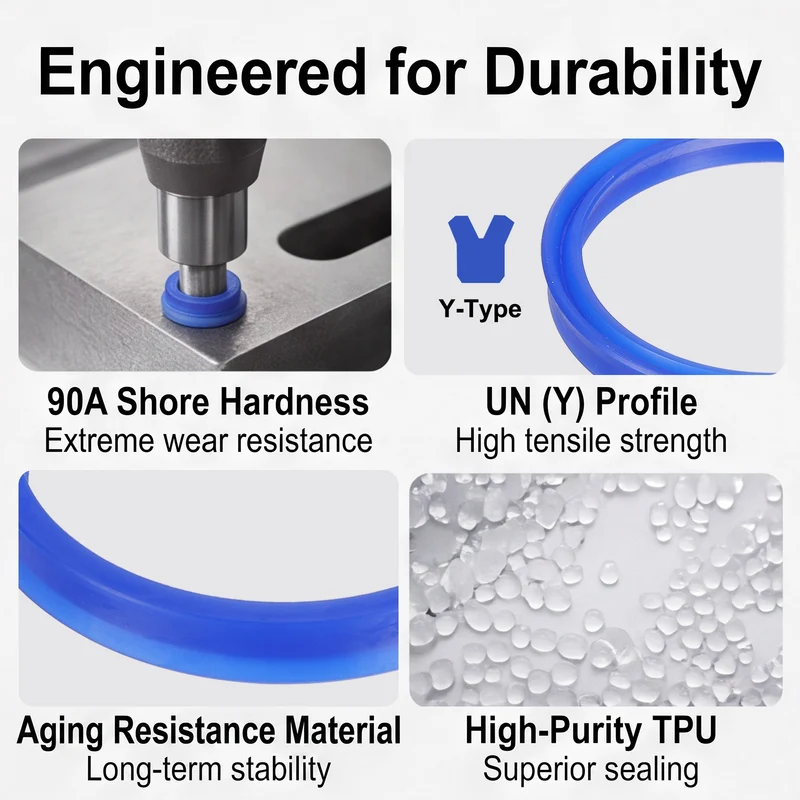 6 Pcs UN Radial Shaft Seal, 55mm ID x 63mm OD x 8mm Width TPU Oil Seal, Blue