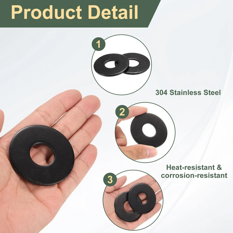 2 Pcs M18 Stainless Steel Flat Washer, 56mm Outer Diameter Flat Washer