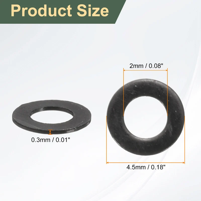 100Pcs M2 Stainless Steel Flat Washer 4.5mm Outer Diameter Flat Washer]