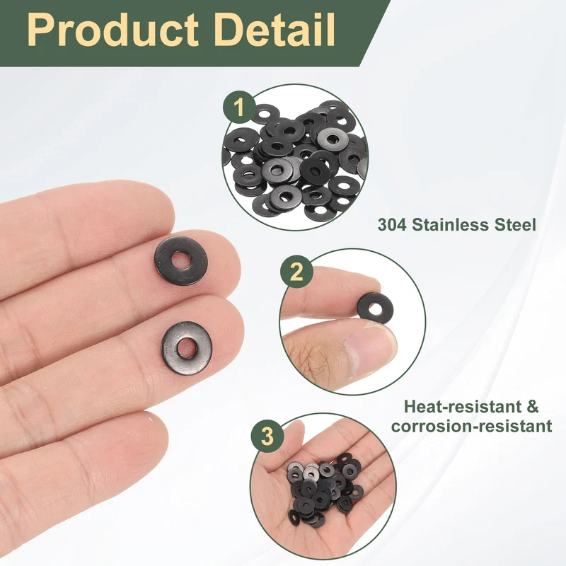 100Pcs M3.5 Stainless Steel Flat Washer 11mm Outer Diameter Flat Washer