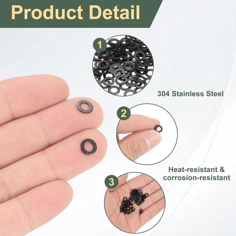 100 Pcs M3.5 Stainless Steel Flat Washer, 7mm Outer Diameter Flat Washer