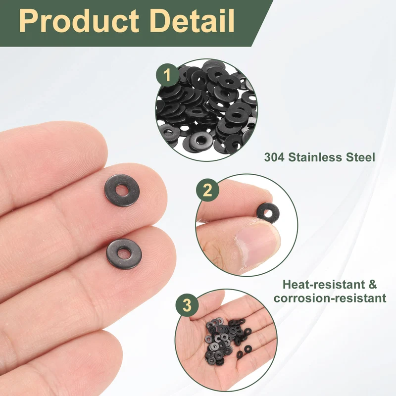 100Pcs M2.5 Stainless Steel Flat Washer 8mm Outer Diameter Flat Washer