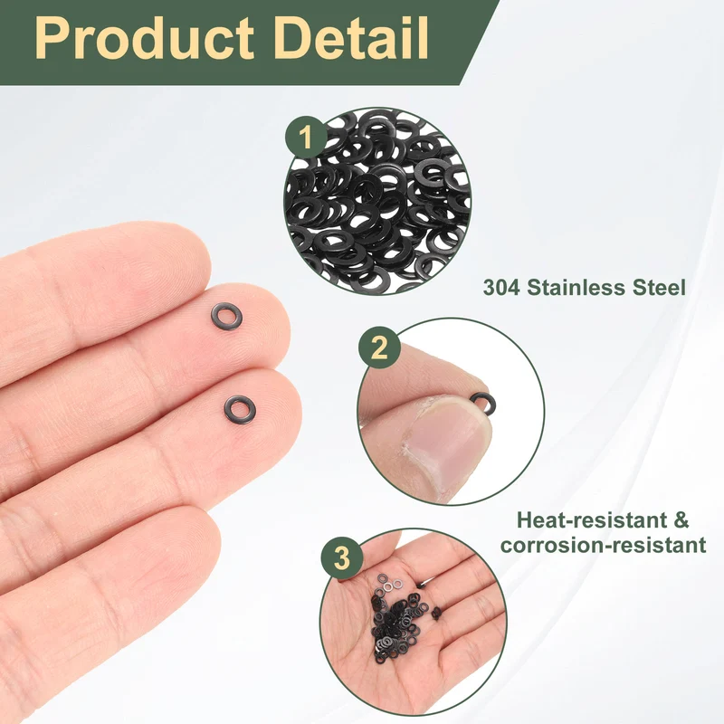 100Pcs M2.5 Stainless Steel Flat Washer 5mm Outer Diameter Flat Washer