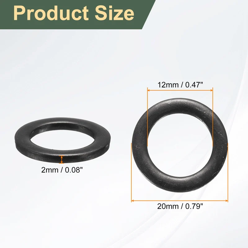 20 Pcs M12 Stainless Steel Flat Washer, 20mm Outer Diameter Flat Washer