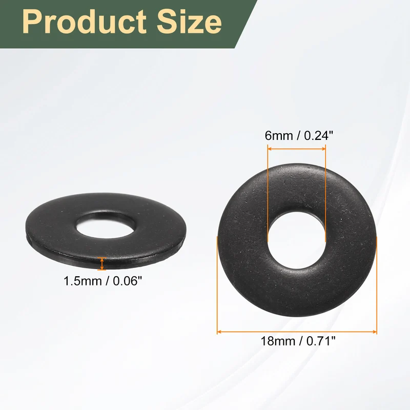 20Pcs M6 Stainless Steel Flat Washer 18mm Outer Diameter Flat Washer