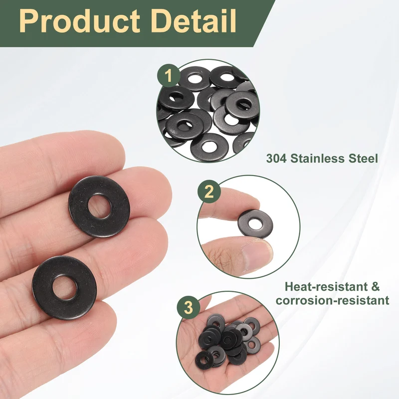 20Pcs M6 Stainless Steel Flat Washer 18mm Outer Diameter Flat Washer
