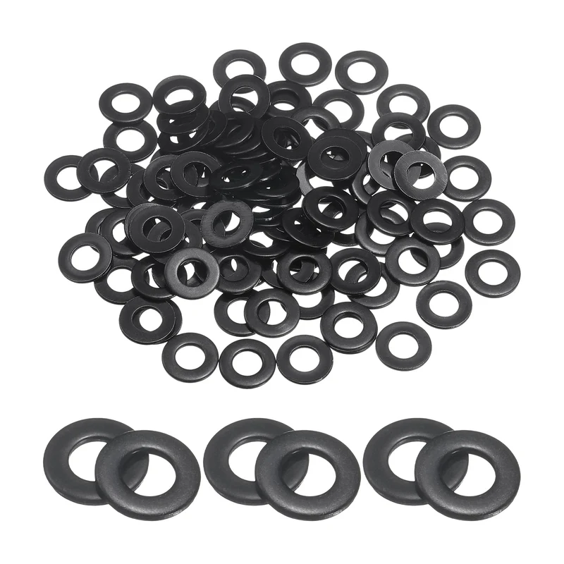 100Pcs M4 Stainless Steel Flat Washers 4.3mm ID x 9mm OD x 0.8mm Thick