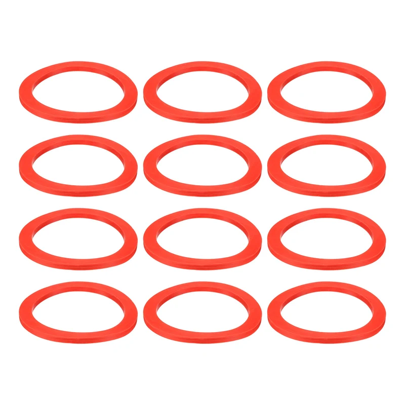 12Pcs Silicone Flat Washer DN100 4 13/16" OD x4" ID x 1/4" Thickness, Red