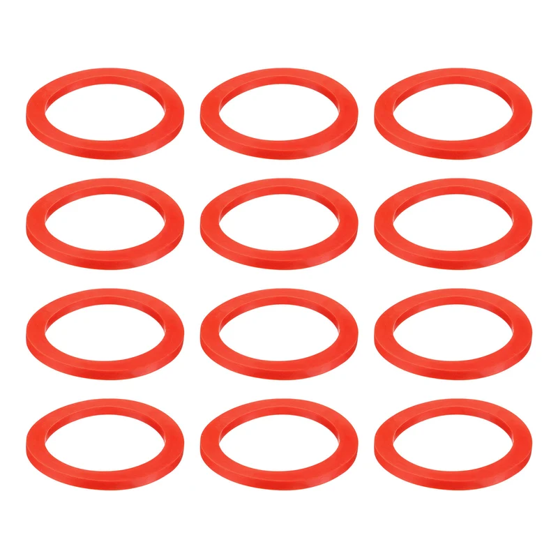 12Pcs Silicone Flat Washer DN80 3 5/8" OD x3" ID x 1/4" Thickness, Red