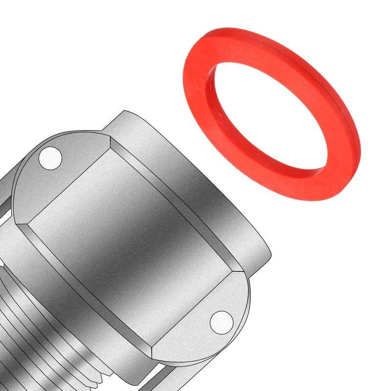 12Pcs Silicone Flat Washer DN65 3 5/32" OD x2 1/2" ID x 1/4" Thickness Red)